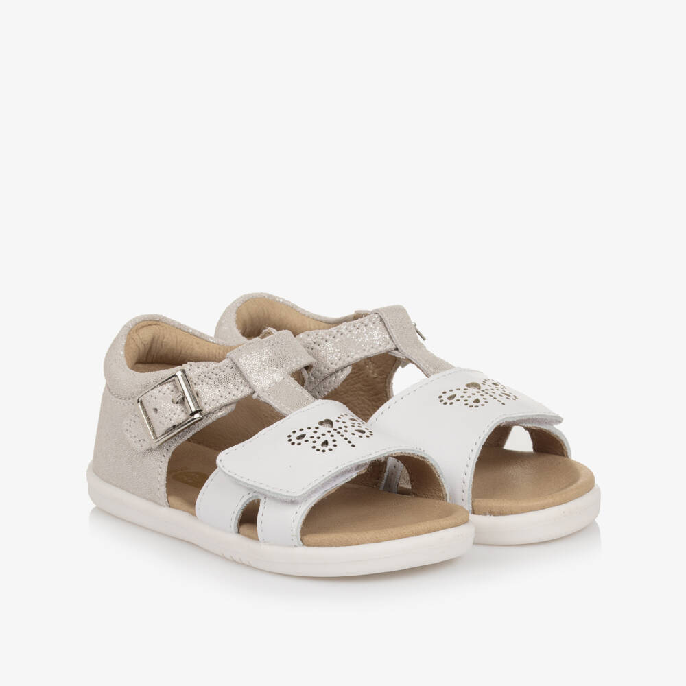 Bobux IWalk-Girls Shimmering Leather Butterfly Sandals | Childrensalon Outlet