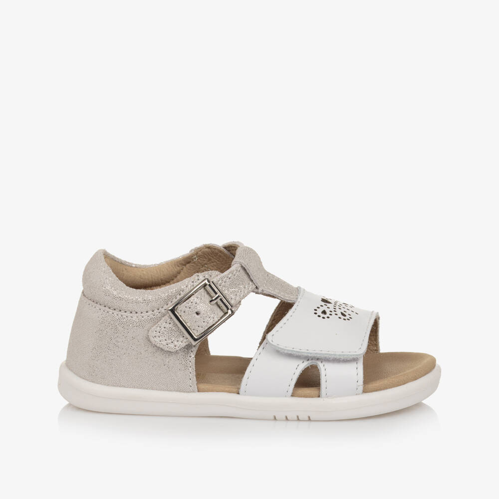 Bobux IWalk-Girls Shimmering Leather Butterfly Sandals | Childrensalon Outlet