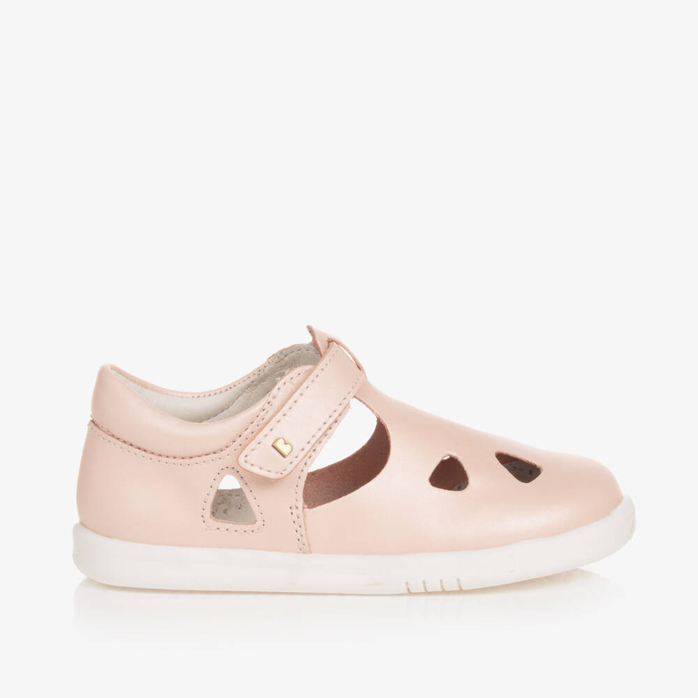 Bobux IWalk-Girls Soft Pink Leather Sandals | Childrensalon Outlet