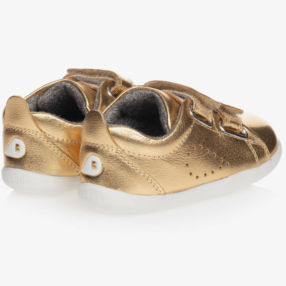 Bobux Step Up Gold Leather Switch Trainers
