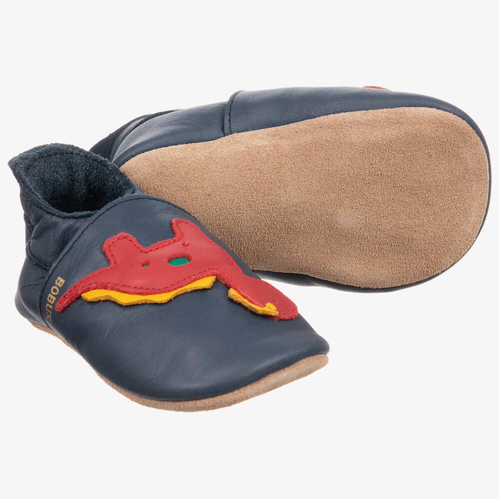 Bobux Soft Sole - حذاء جلد لون كحلي لمرحلة ما قبل المشي  | Childrensalon