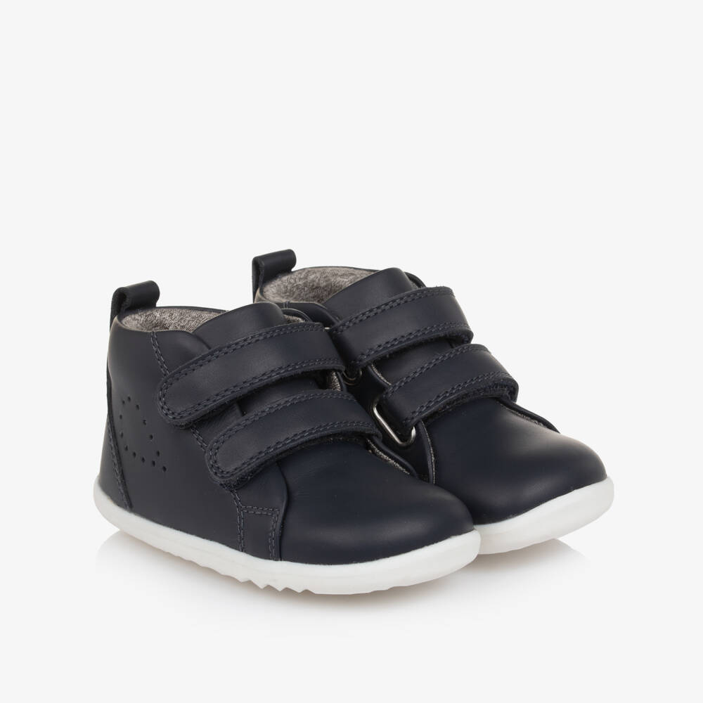 Bobux Step Up-Navy Blue Leather Step Up First Walkers | Childrensalon Outlet