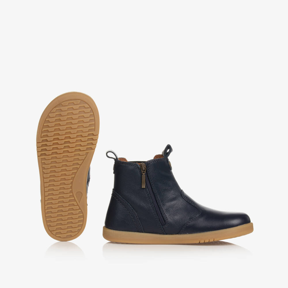 Bobux Кид+-Синие гладкие кожаные ботинки Челси | Childrensalon Outlet