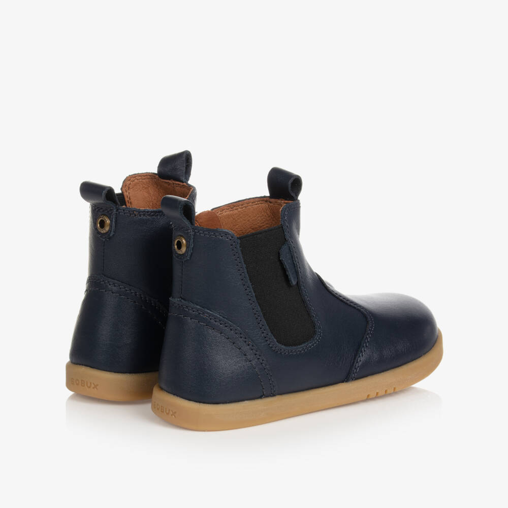 Bobux Кид+-Синие гладкие кожаные ботинки Челси | Childrensalon Outlet