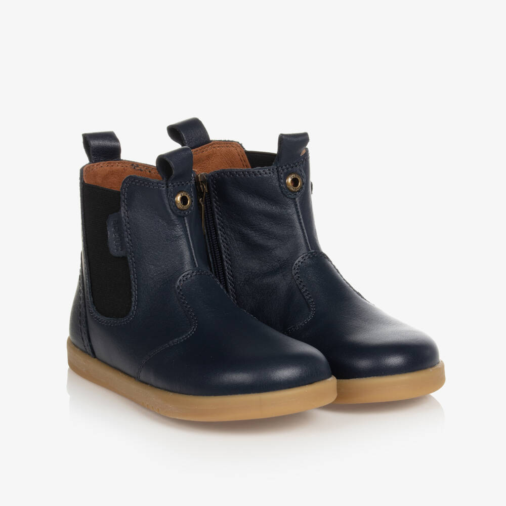 Bobux Кид+-Синие гладкие кожаные ботинки Челси | Childrensalon Outlet
