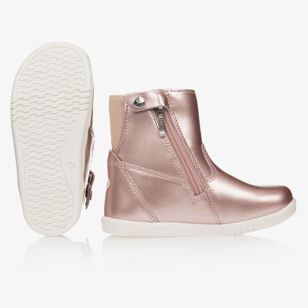 Bobux IWalk Rose Gold Leather Rain Boots