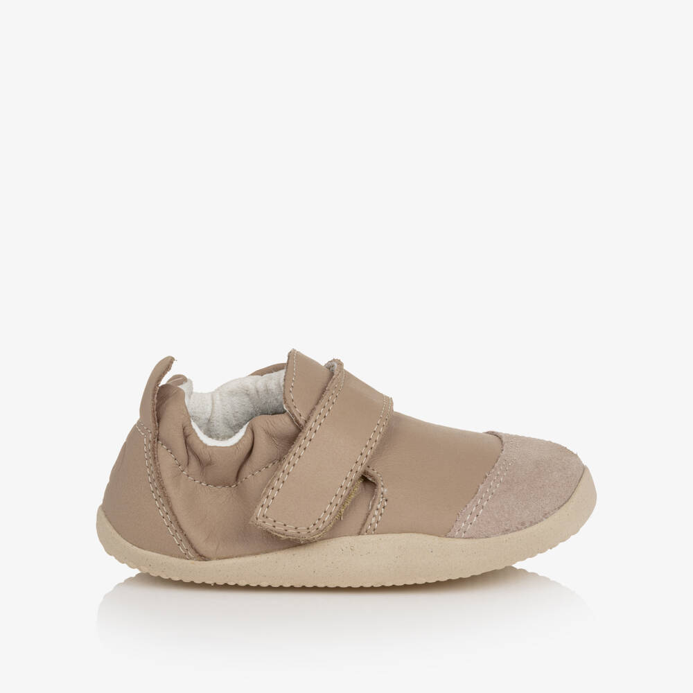 Bobux Xplorer-Sand Beige Leather First Walker Shoes | Childrensalon Outlet