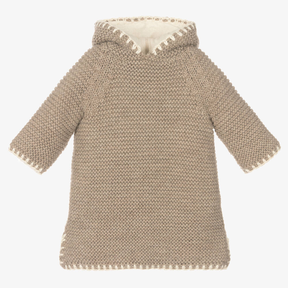 Bonpoint - Alpaca Wool Baby Hooded Top | Childrensalon