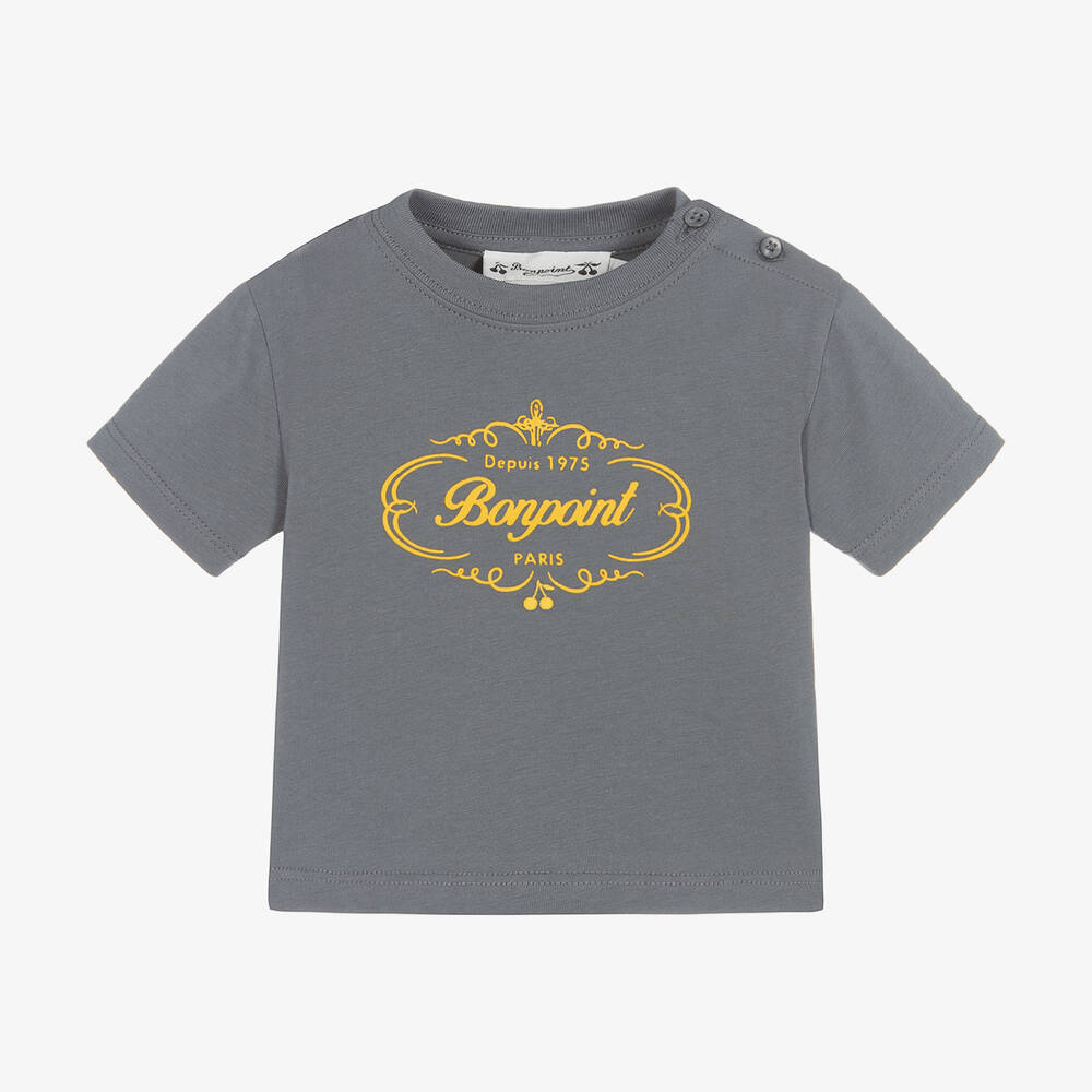 Bonpoint - Blaues Baumwoll-T-Shirt für Babys | Childrensalon
