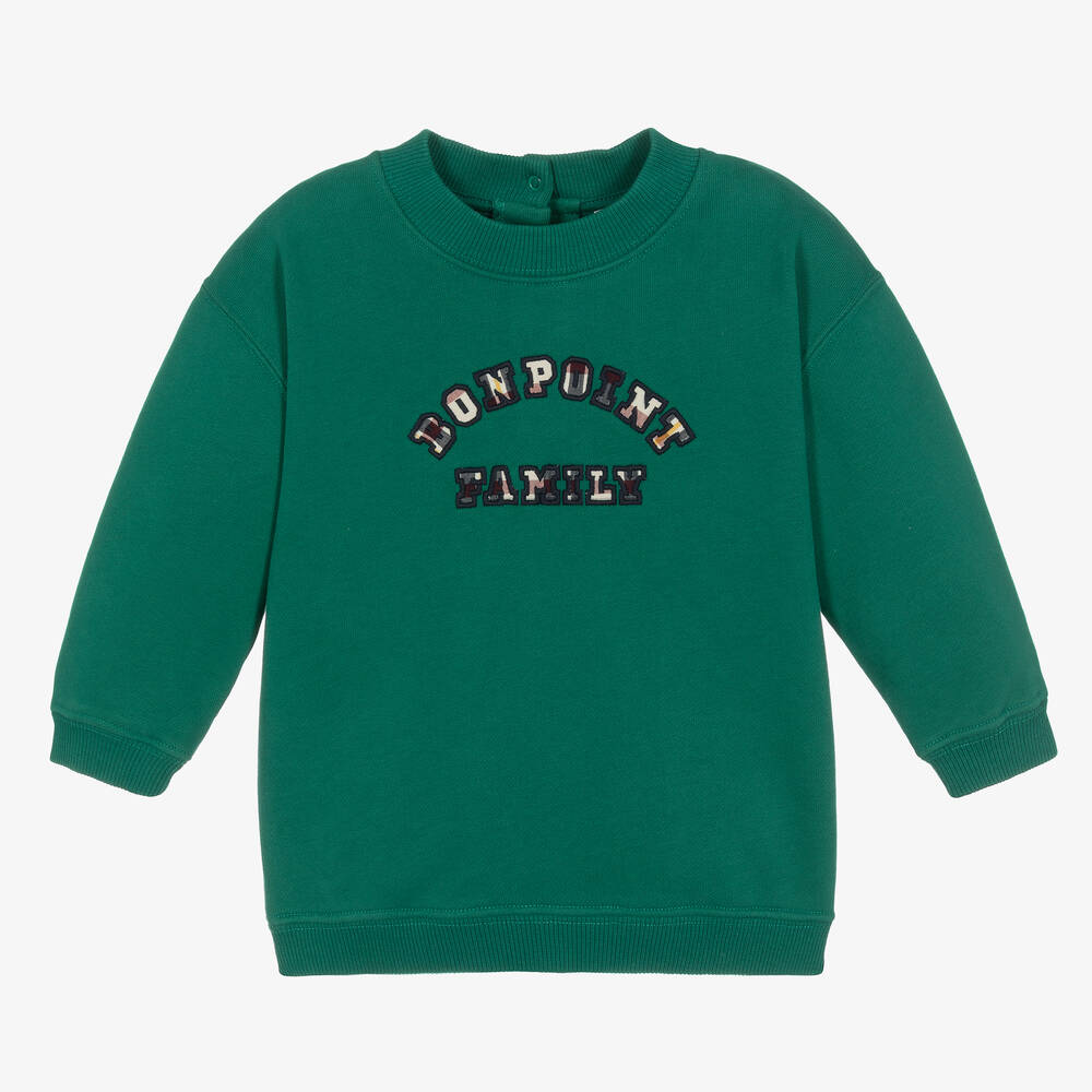 Bonpoint - Baby Boys Green Cotton Sweatshirt | Childrensalon