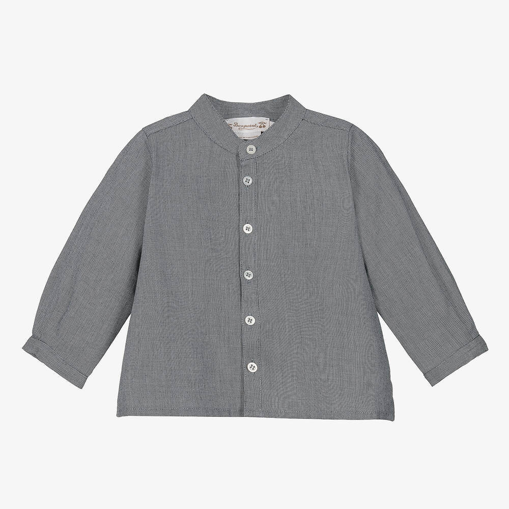 Bonpoint - Baby Boys Grey Cotton Shirt | Childrensalon