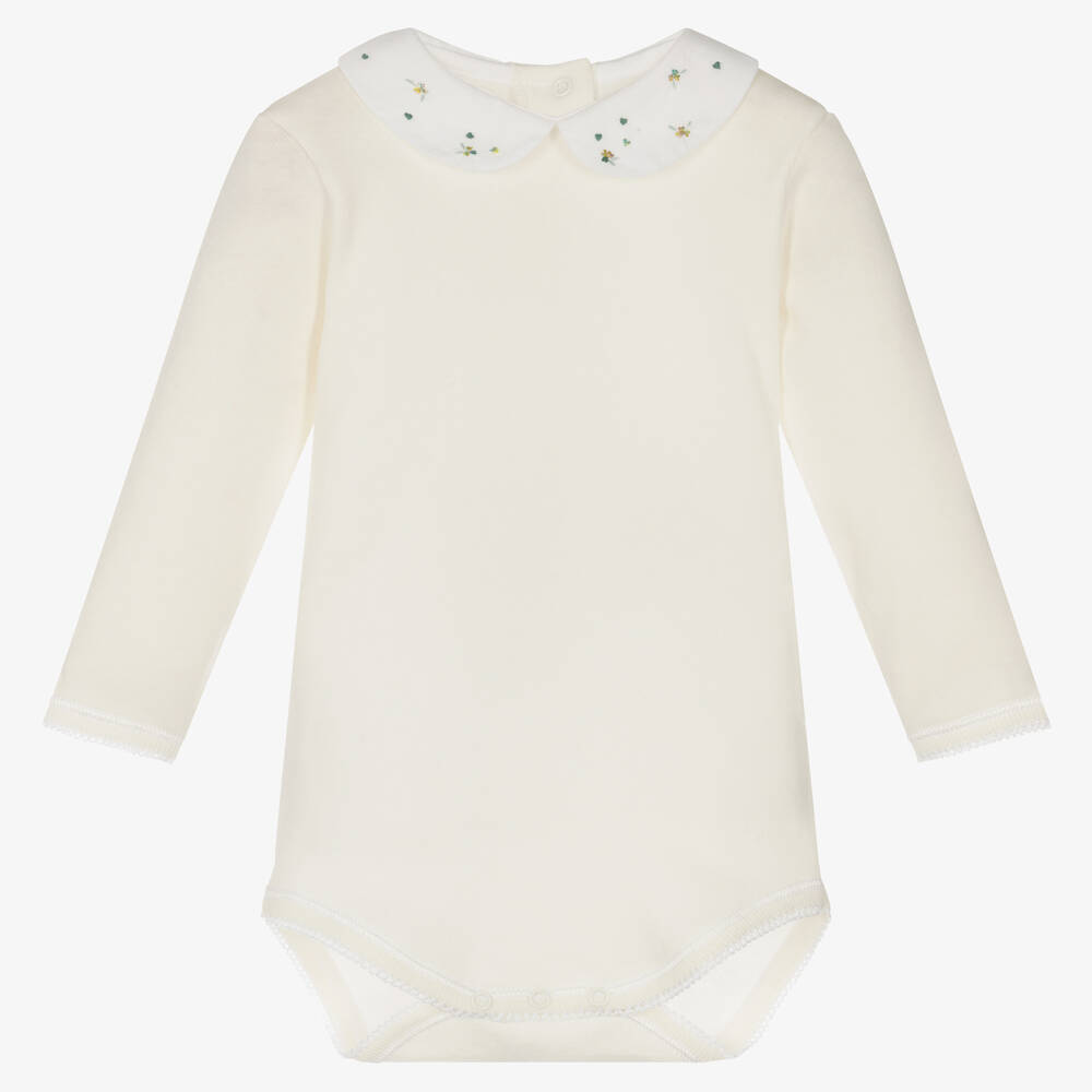 Bonpoint - Baby Girls Ivory Bodyvest | Childrensalon