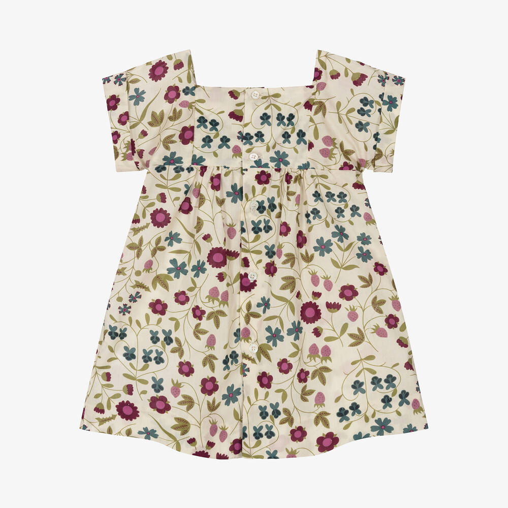Bonpoint-Кремовое платье с принтом Liberty | Childrensalon Outlet