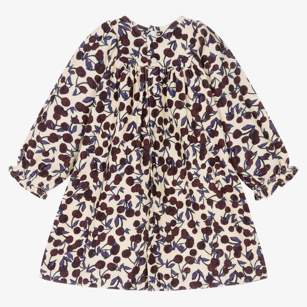 Bonpoint-Baby Girls Ivory & Purple Corduroy Dress | Childrensalon Outlet