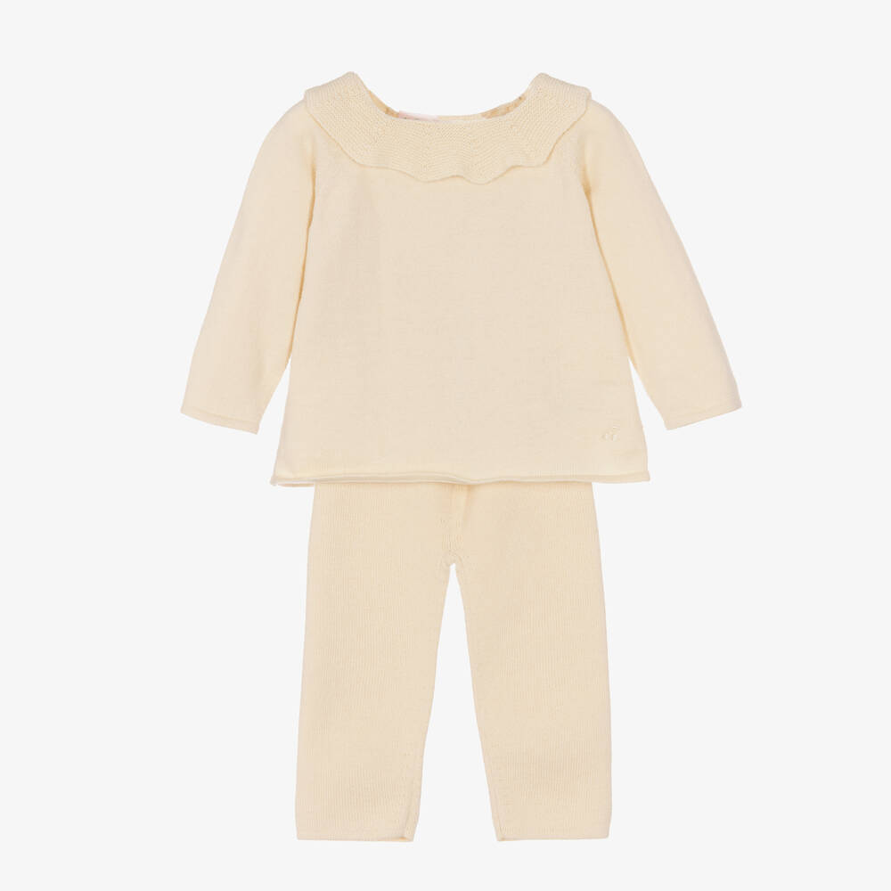 Bonpoint-Baby Girls Ivory Trouser Set | Childrensalon Outlet