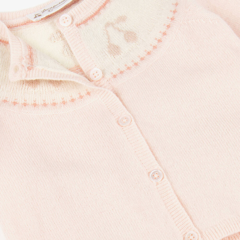 Bonpoint-Baby Girls Pale Pink Wool & Cashmere Knit Trouser Set | Childrensalon Outlet