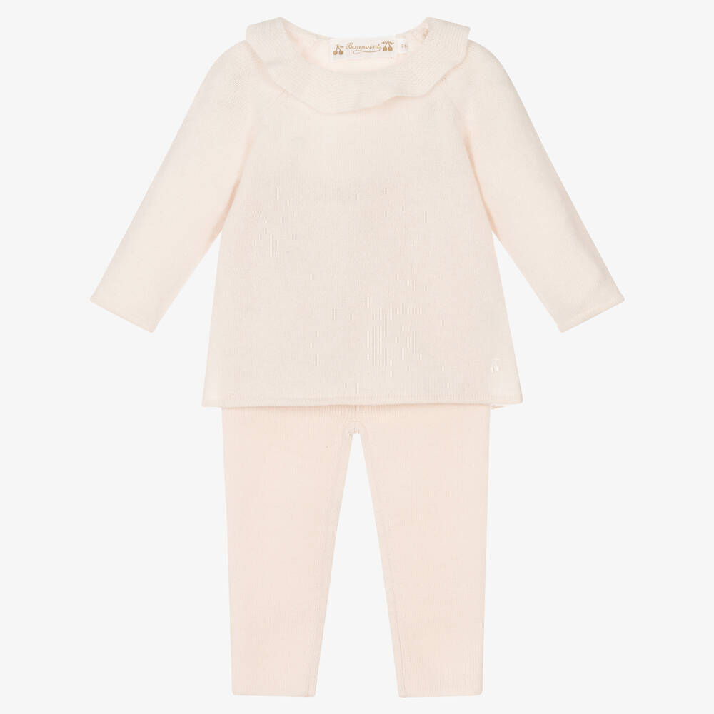 Bonpoint-Baby Girls Pink Cashmere Set | Childrensalon Outlet