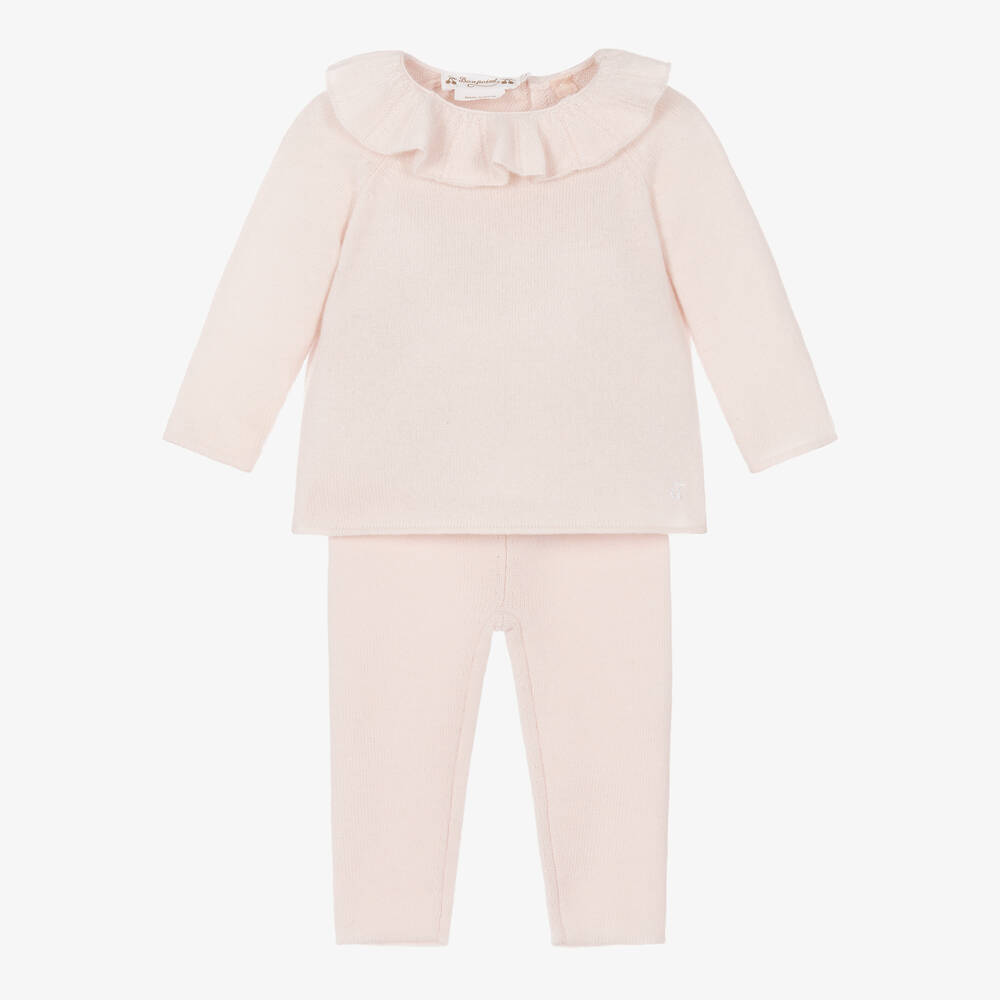 Bonpoint-Розовый топ и штанишки из кашемира | Childrensalon Outlet