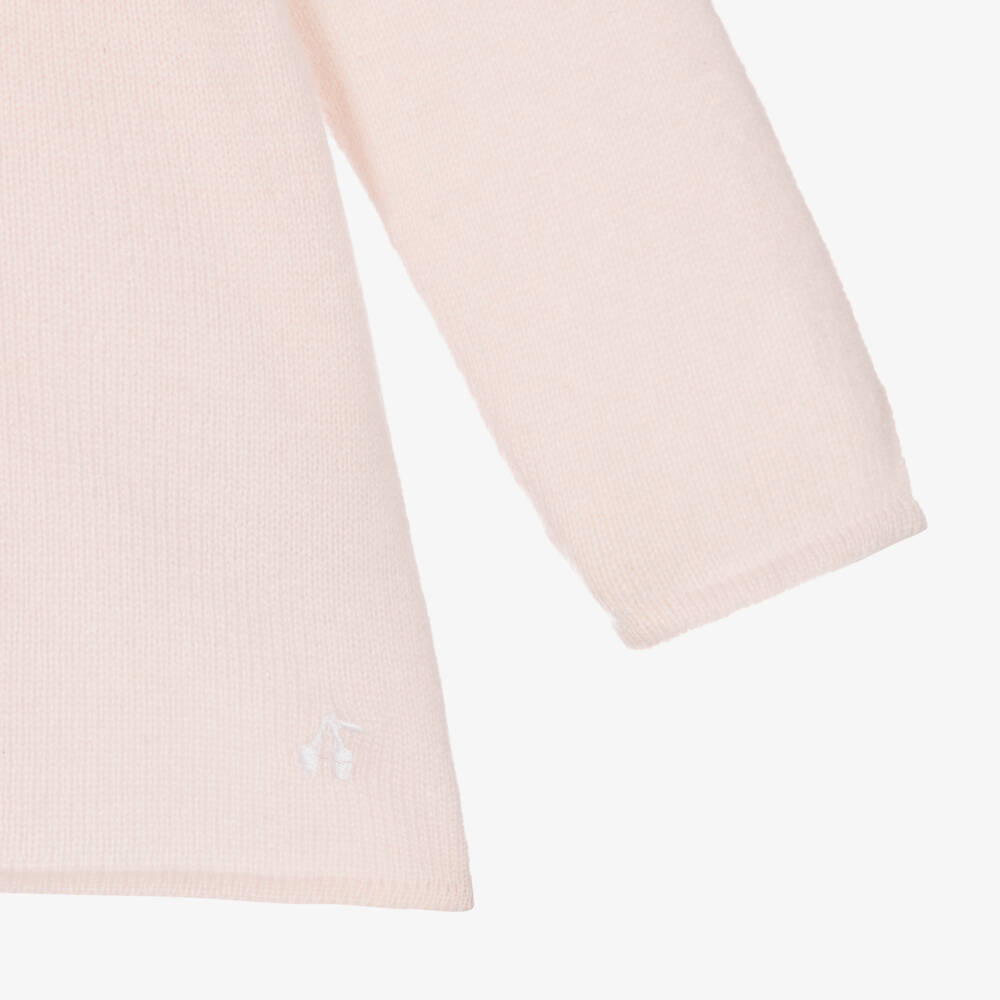 Bonpoint-طقم بنطلون كشمير محبوك لون زهري للمولودات | Childrensalon Outlet