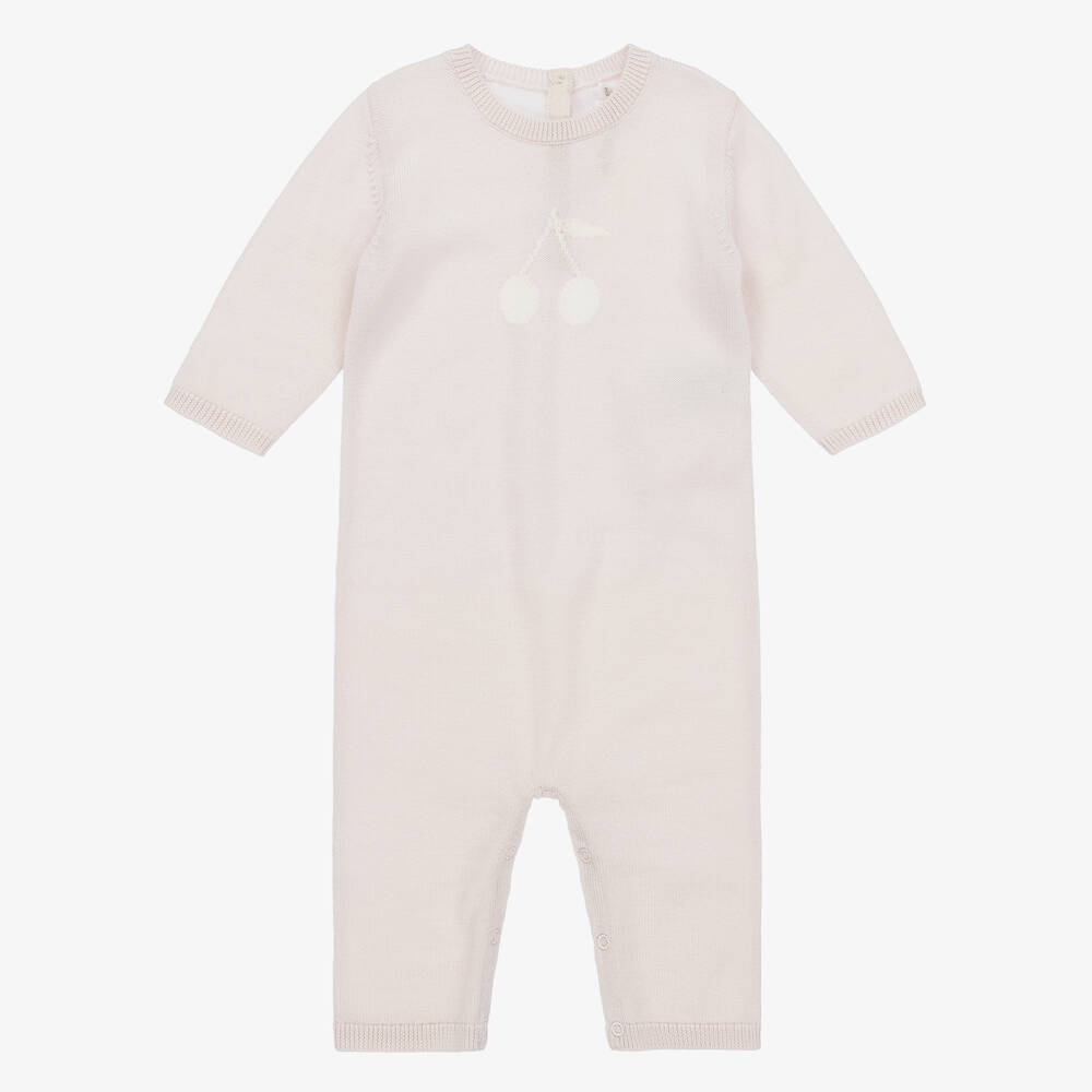 Bonpoint - Pyjama rose en laine bébé fille | Childrensalon
