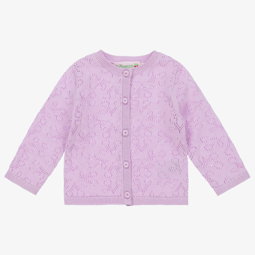 Baby Girls Purple Cherry Cardigan