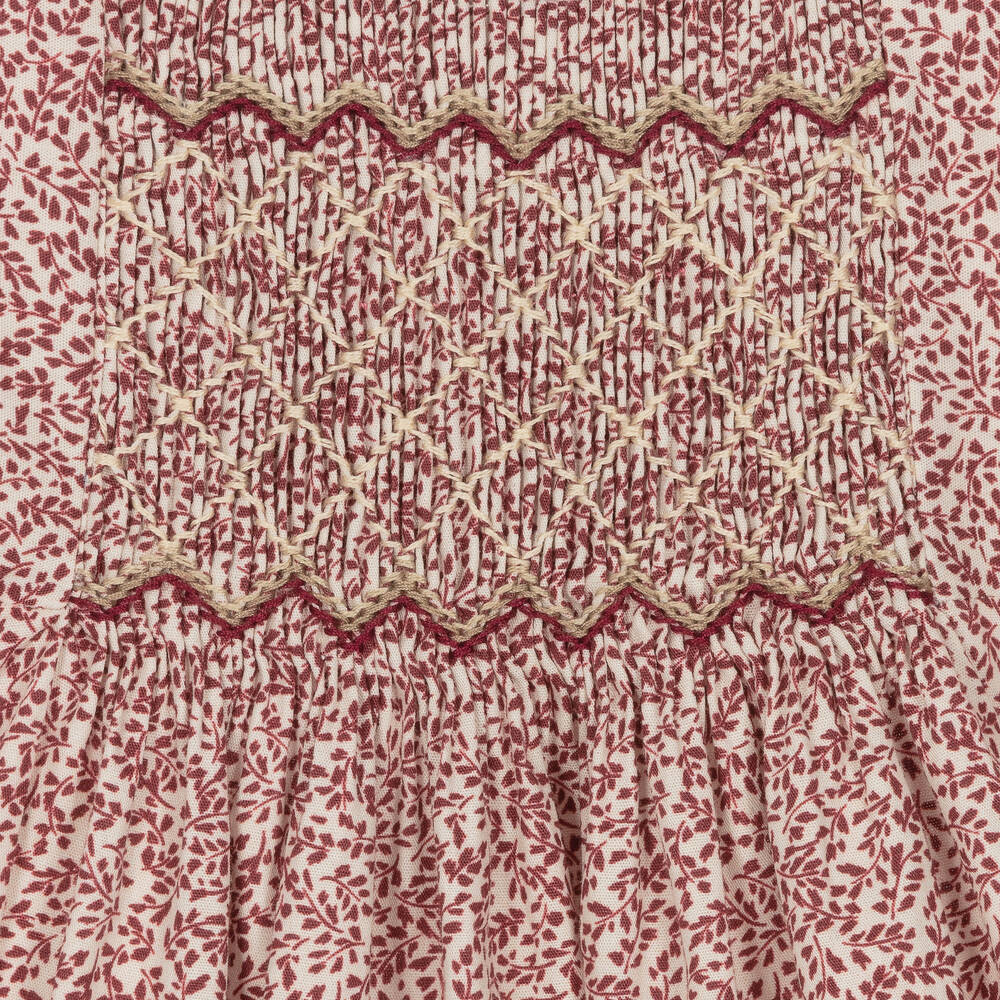 Bonpoint-Baby Girls Red Floral Smocked Dress | Childrensalon Outlet