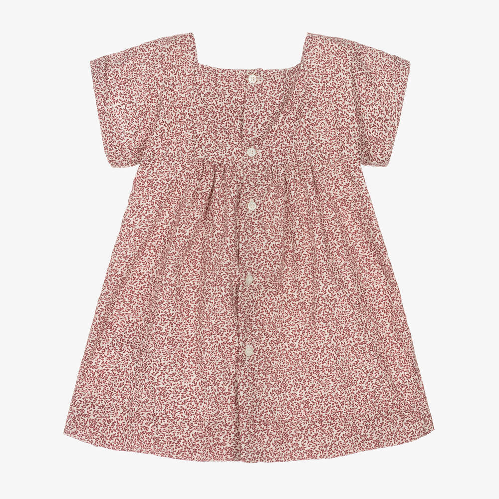 Bonpoint-Baby Girls Red Floral Smocked Dress | Childrensalon Outlet