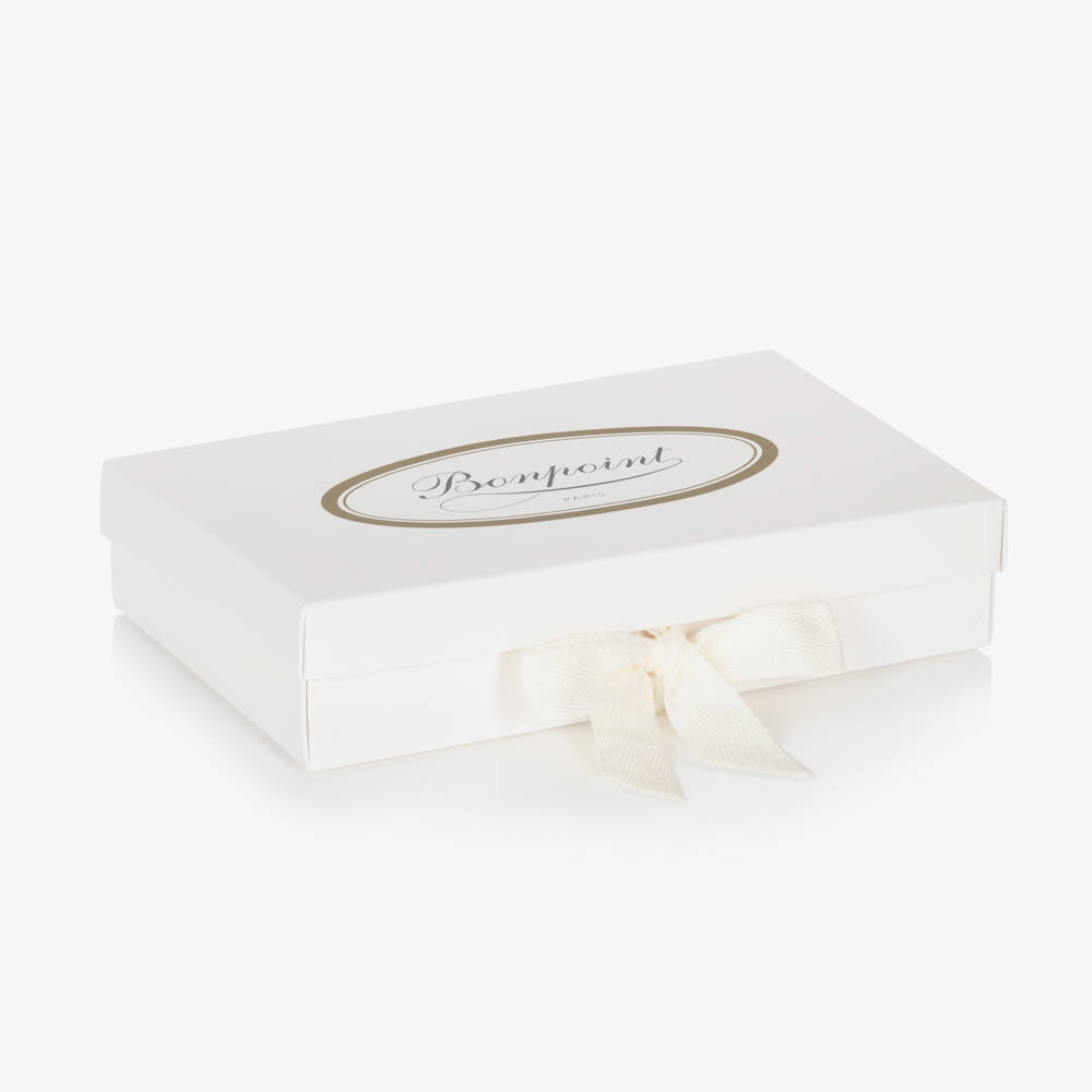 Bonpoint-Baby Girls White & Blue Floral Shorts Set | Childrensalon Outlet