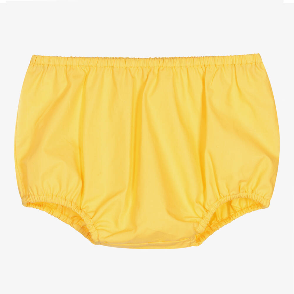 Bonpoint - Bloomer jaune en coton bébé fille | Childrensalon