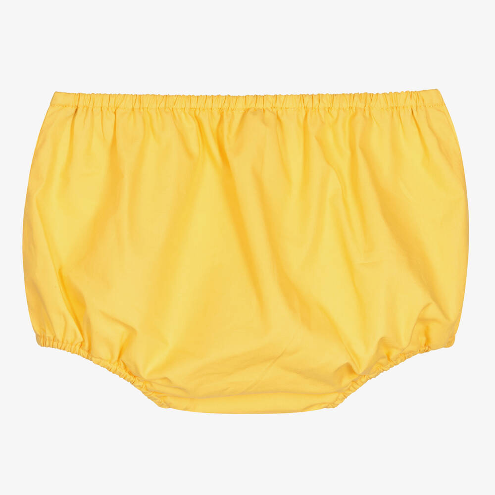 Bonpoint-شورت بلومرز أطفال بناتي قطن لون أصفر | Childrensalon Outlet