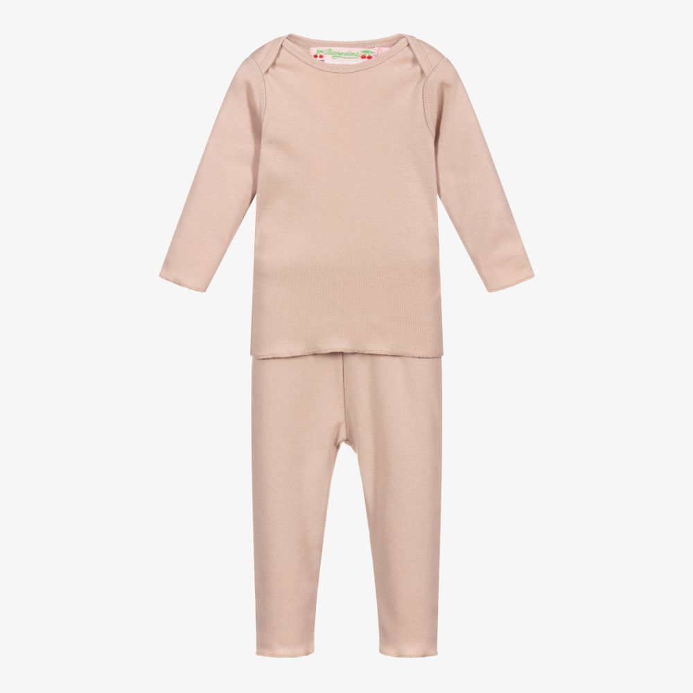 Bonpoint - Beige Cotton Baby Trouser Set | Childrensalon
