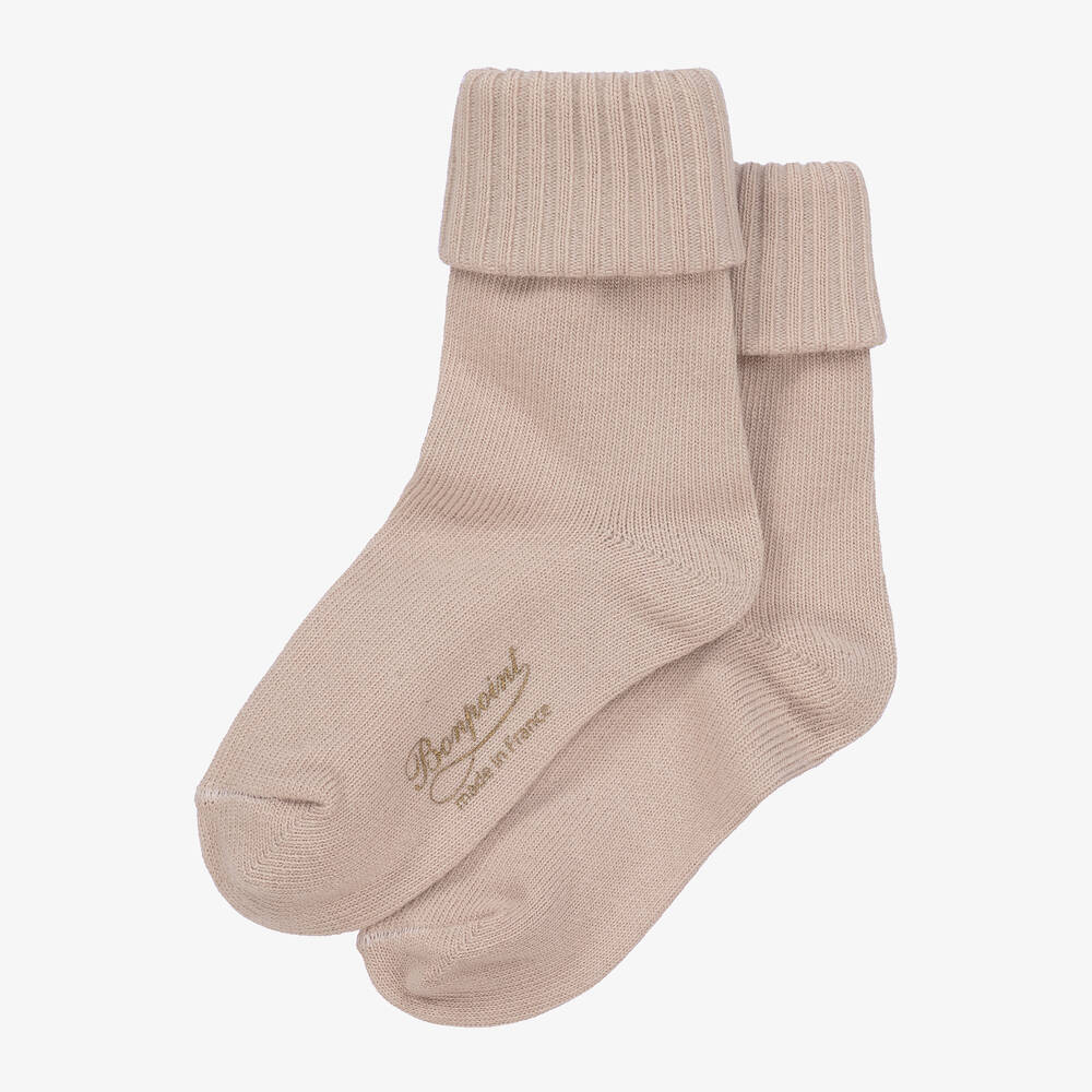 Bonpoint-Beige Cotton Socks | Childrensalon Outlet