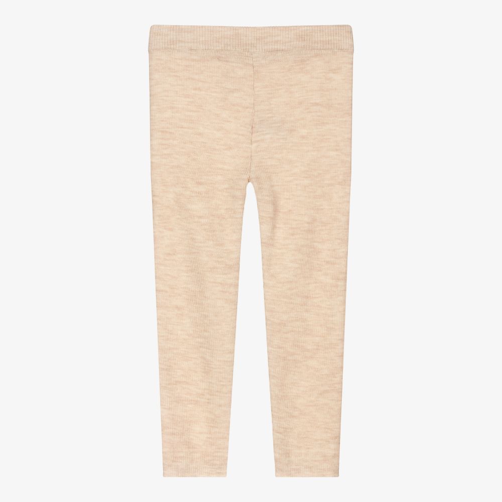 Bonpoint-Beige Merino Wool Leggings  | Childrensalon Outlet
