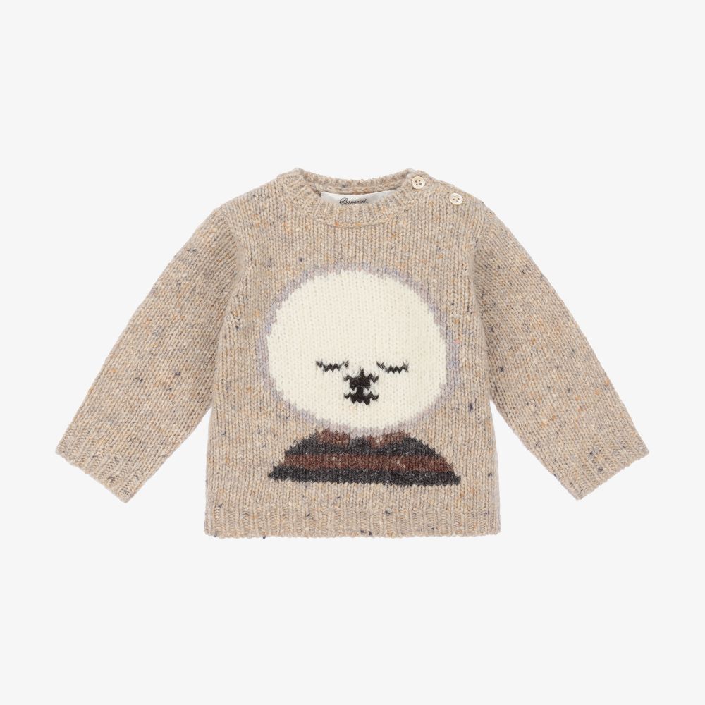 Bonpoint - Pull beige en laine | Childrensalon