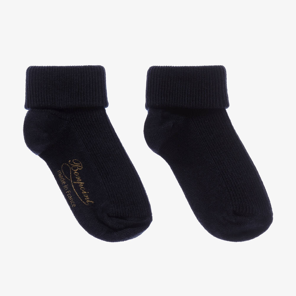 Bonpoint - Blue Cotton & Cashmere Socks | Childrensalon