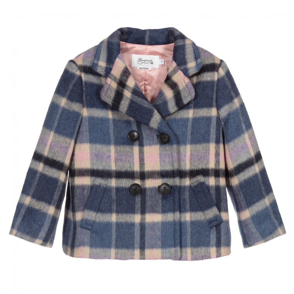 Bonpoint - Blue & Pink Check Jacket | Childrensalon