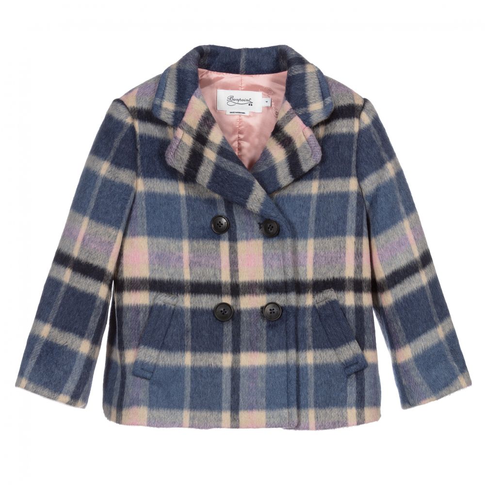 Bonpoint-Blue & Pink Check Jacket | Childrensalon Outlet