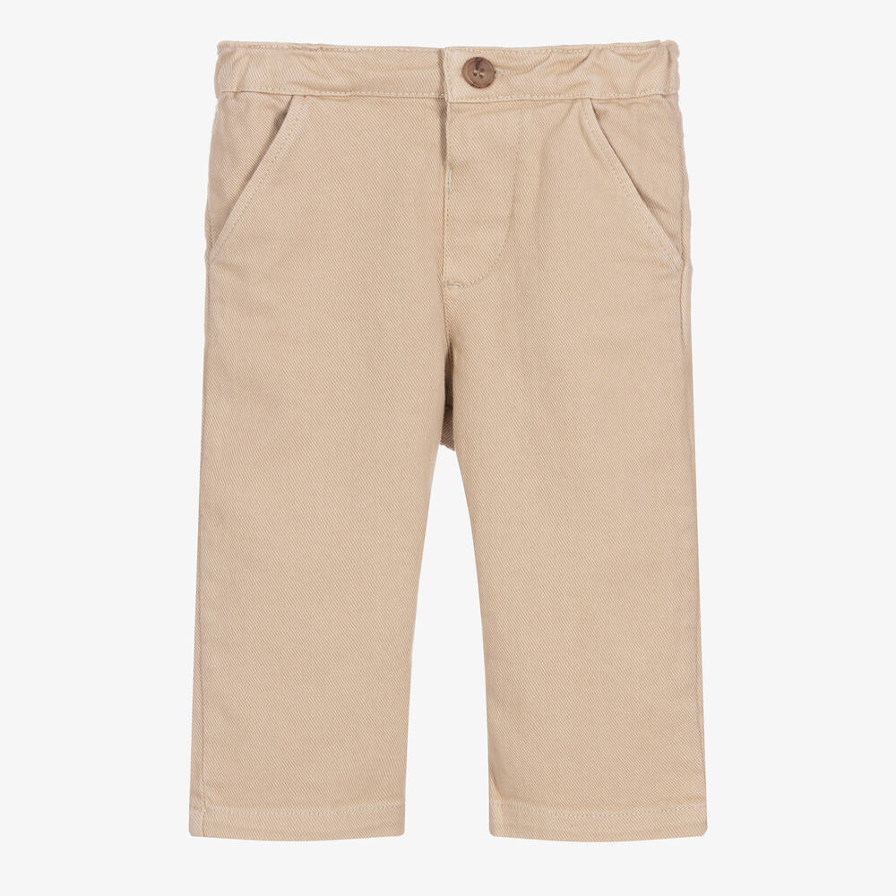 Bonpoint - Boys Beige Chino Trousers | Childrensalon