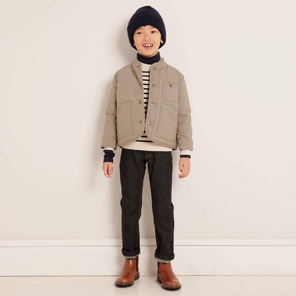 Bonpoint Boys Beige Cotton Jacket