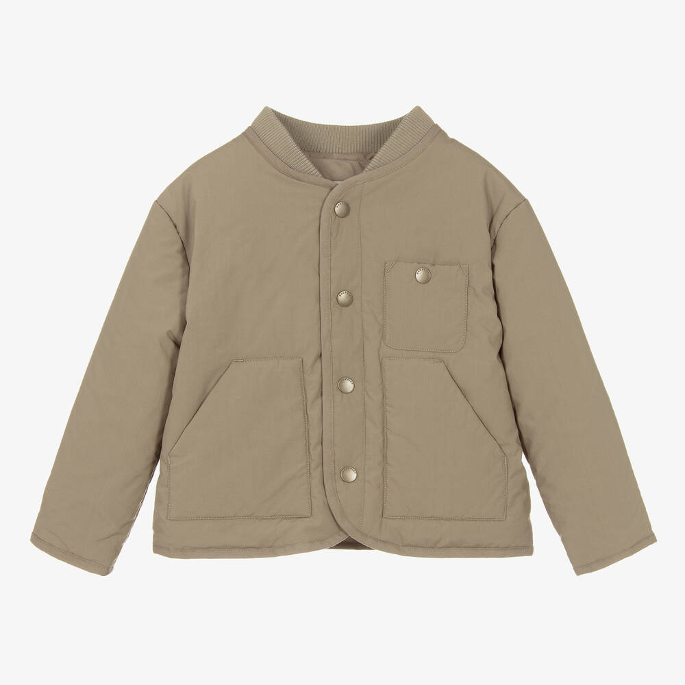 Bonpoint - Boys Beige Cotton Jacket | Childrensalon