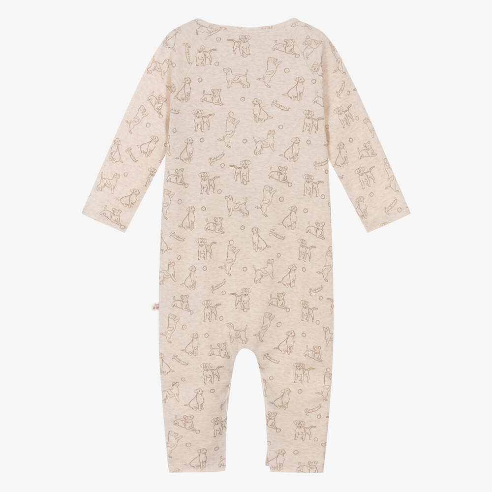 Bonpoint-Boys Beige Dog Patterned Babysuit | Childrensalon Outlet