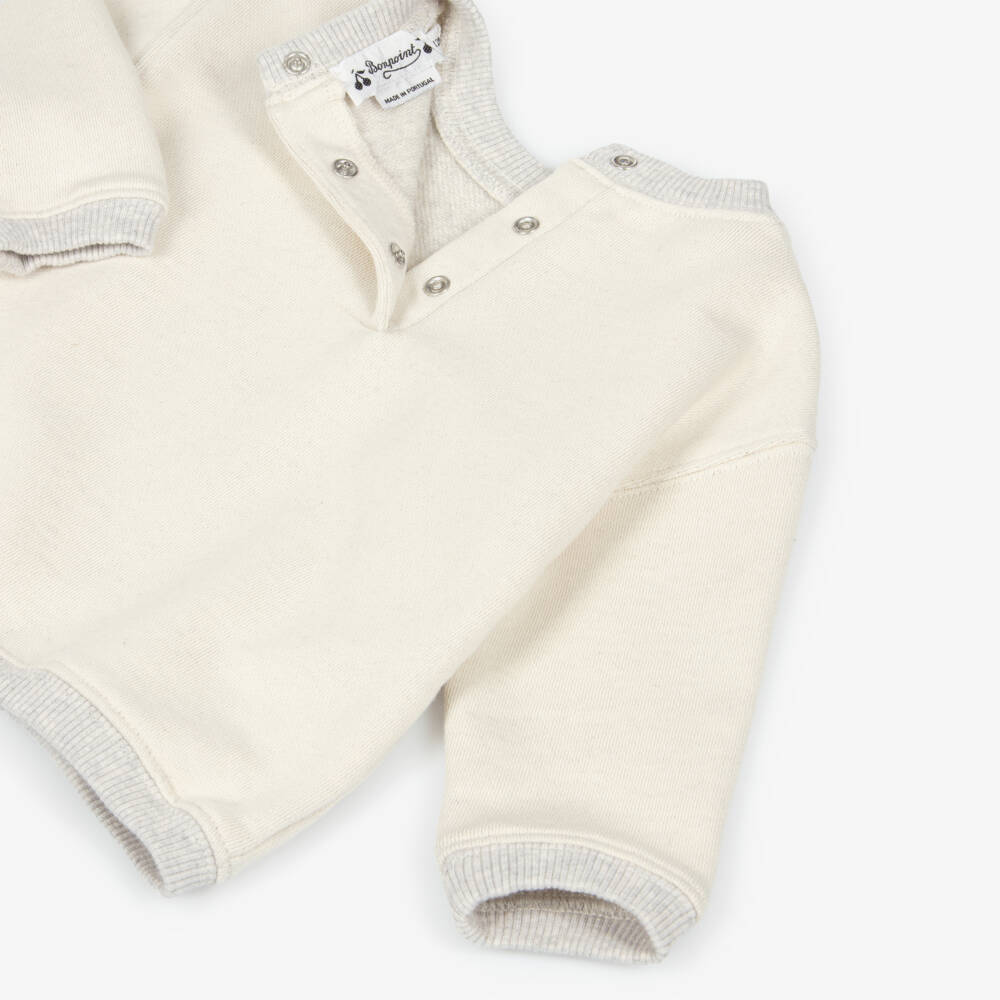 Bonpoint-Boys Beige Jersey Sweatshirt with Embroidered Logo | Childrensalon Outlet