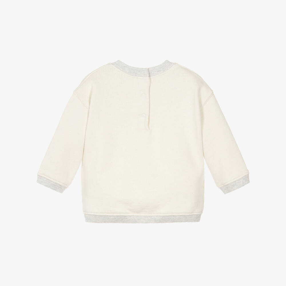 Bonpoint-Boys Beige Jersey Sweatshirt with Embroidered Logo | Childrensalon Outlet