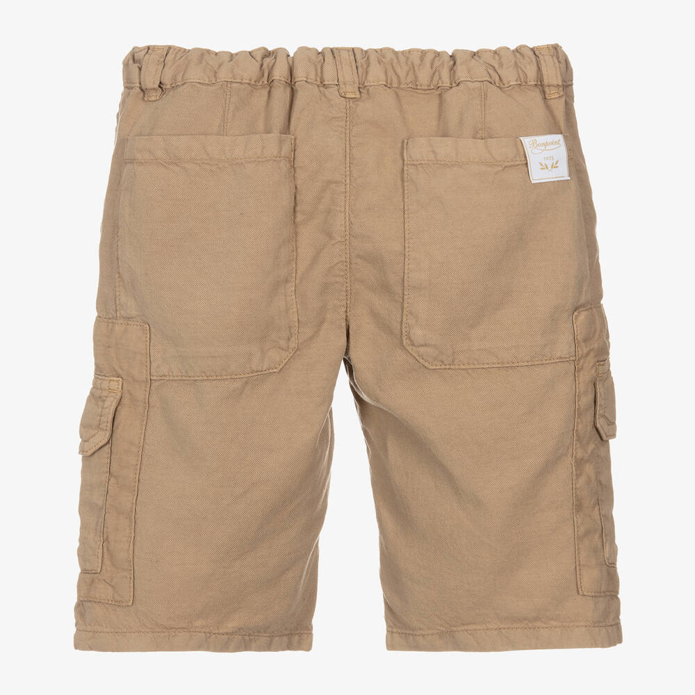 Bonpoint-Boys Beige Lyocell Cargo Shorts | Childrensalon Outlet