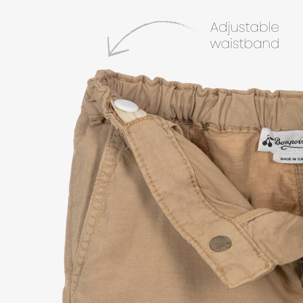 Bonpoint-Boys Beige Lyocell Cargo Shorts | Childrensalon Outlet