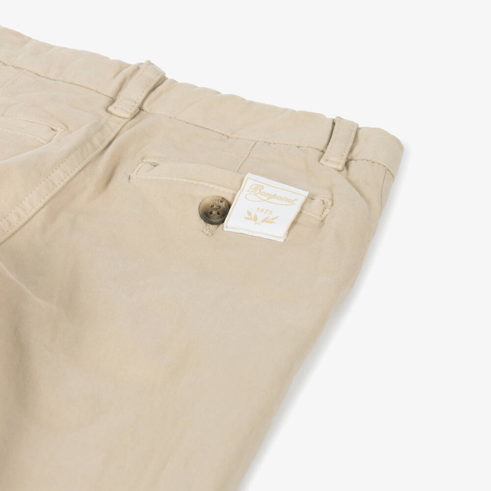 Bonpoint-Boys Beige Twill Cotton Trousers | Childrensalon Outlet