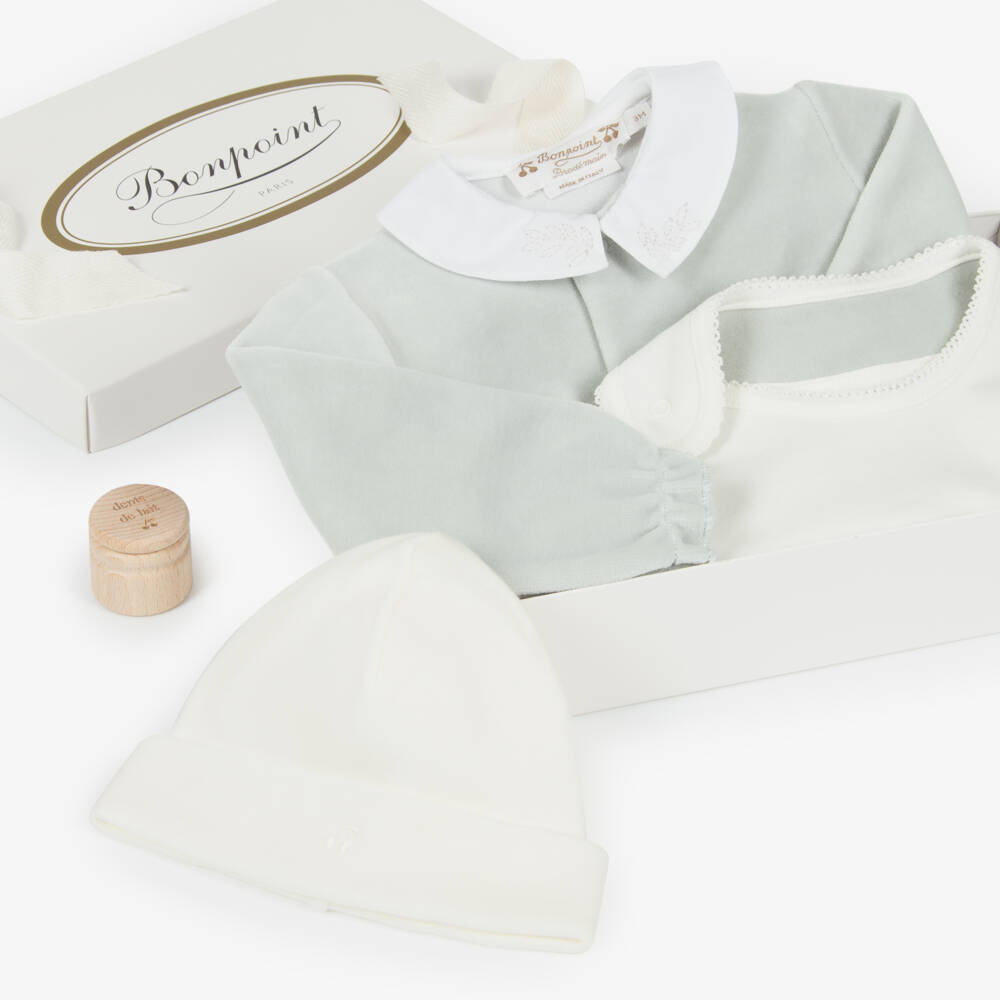 Bonpoint-Boys Blue Babygrow Gift Set | Childrensalon Outlet