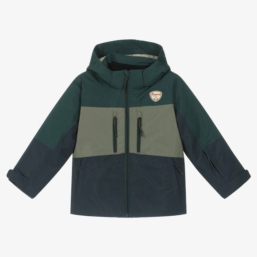 Bonpoint - Сине-зеленая утепленная лыжная куртка | Childrensalon