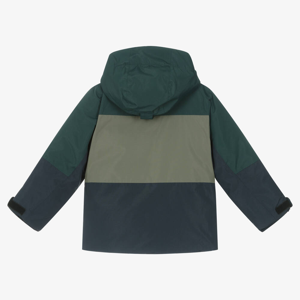 Bonpoint-Boys Blue & Green Down Padded Ski Jacket | Childrensalon Outlet