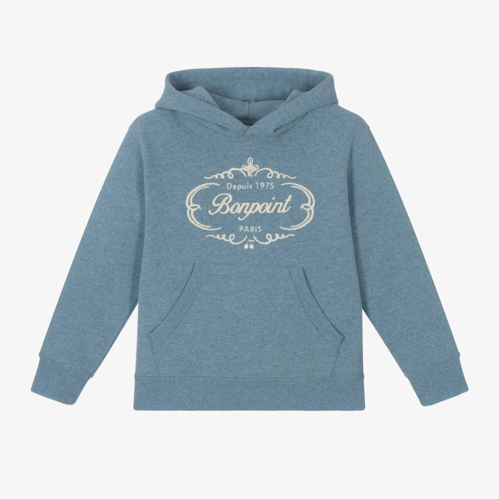 Bonpoint-Boys Blue Logo Sweatshirt | Childrensalon Outlet